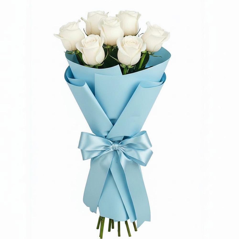 7 Белых роз Проуд в Акбулаке Букет 7 белых роз Проуд в Акбулаке