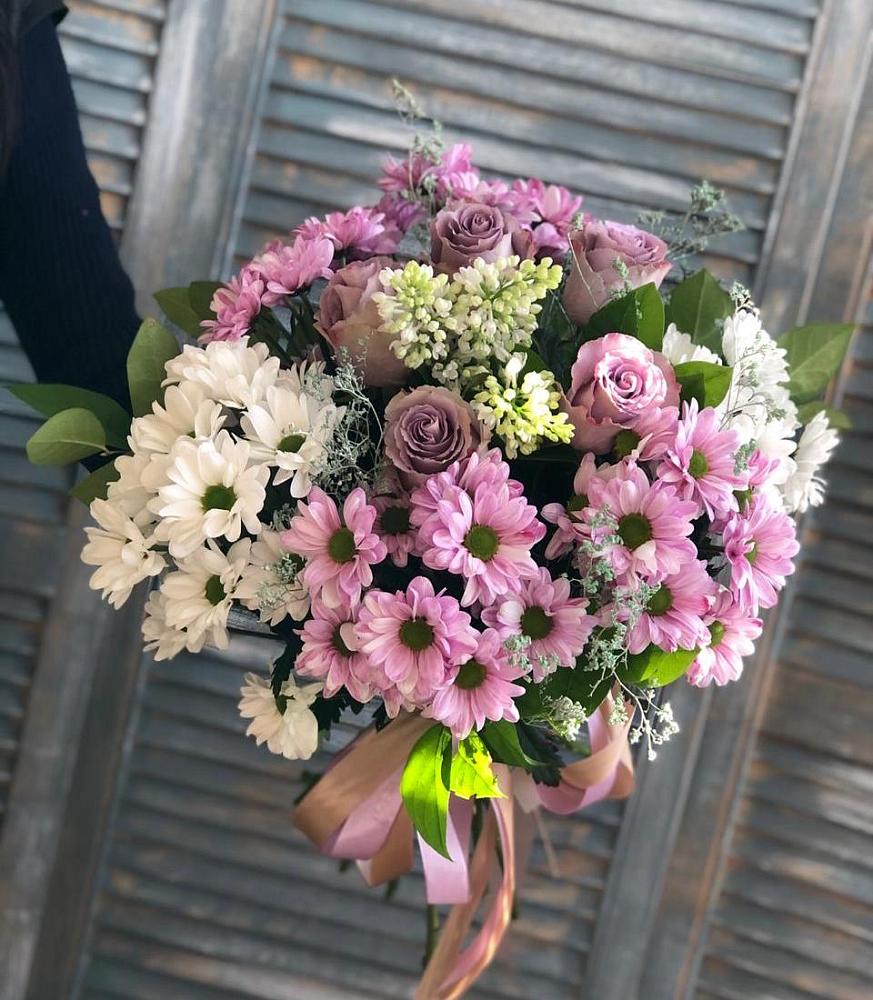 Букет цветов из: Хризантемы и Розы в Акбулаке