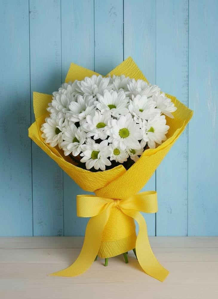 Букет Застенчивые лепестки в Акбулаке Букет цветов из: Хризантемы в Акбулаке