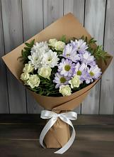 Букет цветов из:  Хризантемы и Розы #REPLACE_PRED# Акбулаке