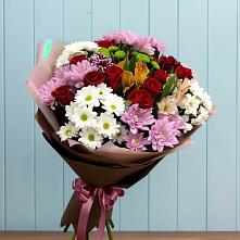 Букет цветов из:  Розы, Хризантемы и Альстромерии в Акбулаке