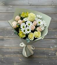 Букет цветов из:  Альстромерии, Розы и Хризантемы в Акбулаке